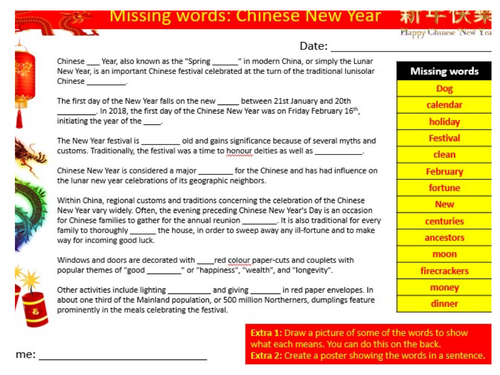 chinese new year ks3