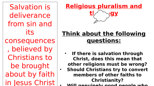 OCR New Topic - Religious Pluralism & Theology - Exclusivism