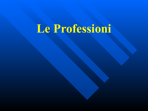 Professioni (Professions in Italian) PowerPoint