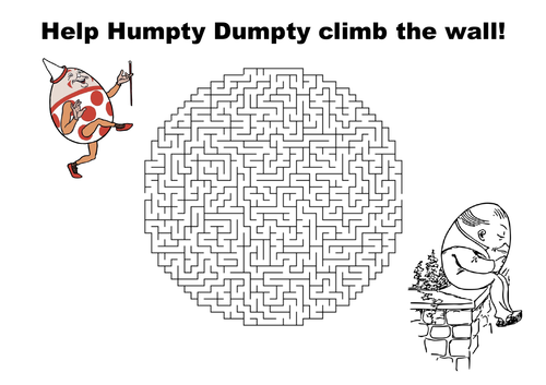 Help Humpty Dumpty climb to the wall maze puzzle