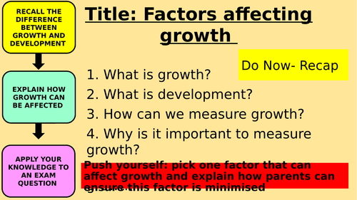 Unit 1 Patterns of Child Development- Factors affecting growth
