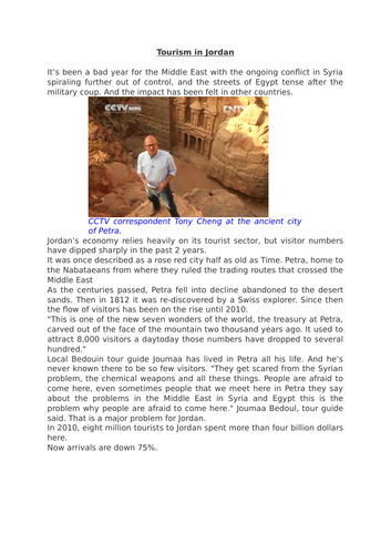 Our Rocky Home Lesson 7 - Tourism in Jordan