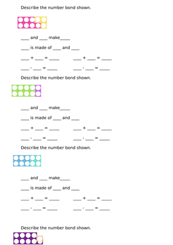 WRM Spring Block 1 Year 1 Week 1 Find and Make Number Bonds