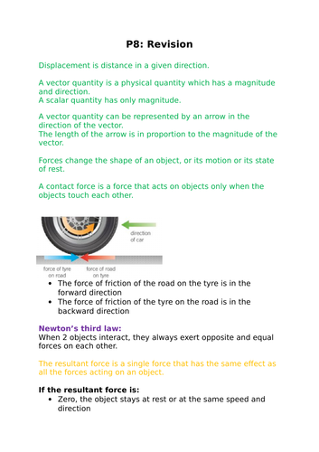 aqa gcse 9-1 physics revision pack : Chapter P8