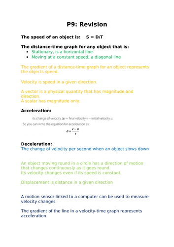 Aqa Gcse 9 1 Physics Revision Pack Chapter P9 Teaching Resources 4775
