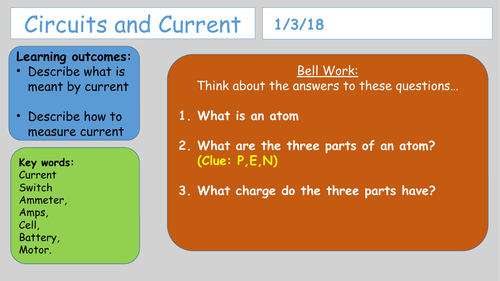 KS3 Activate Circuits and Current
