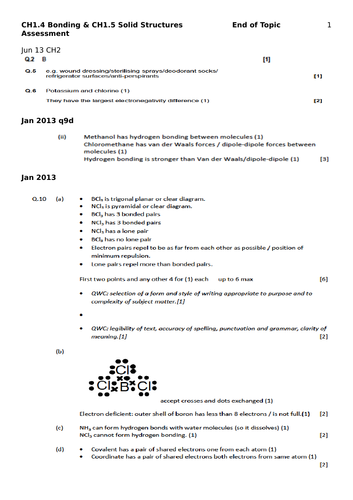 WJEC AS 1.4 & 1.5 Bonding & Structures