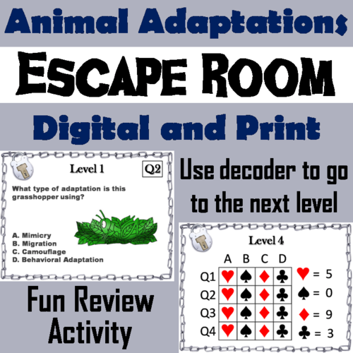 Animal Adaptations Escape Room