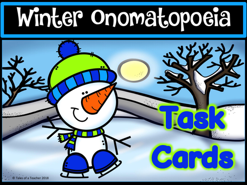 Winter Onomatopoeia Task Cards