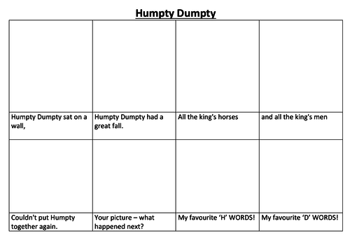 Humpty Dumpty Comic Strip and Storyboard