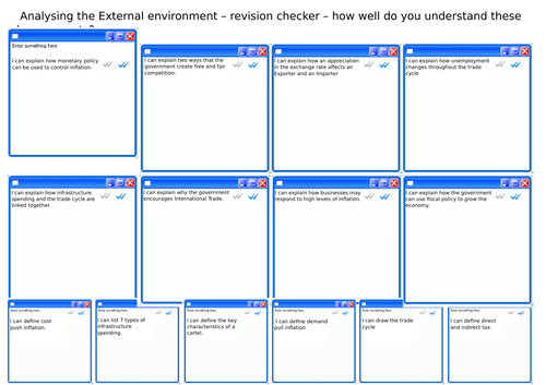 External Environment Worksheets