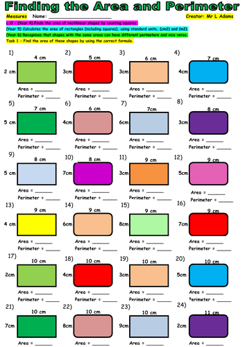 Area and Perimeter of Simple and Compound Shapes