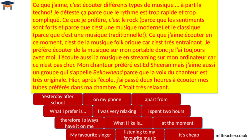 French - Music genres reading challenge
