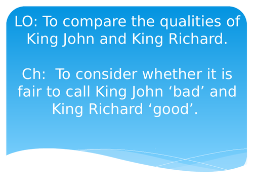 Comparing King Richard and King John