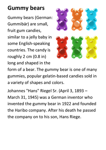 Gummy bears Handout