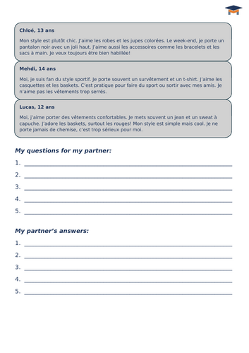 Duolingo french worksheets image