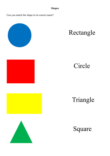 Shape Colours Patterns Worksheet Teaching Resources