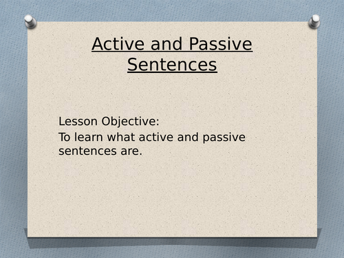 Active and Passive for Year 6 SATs