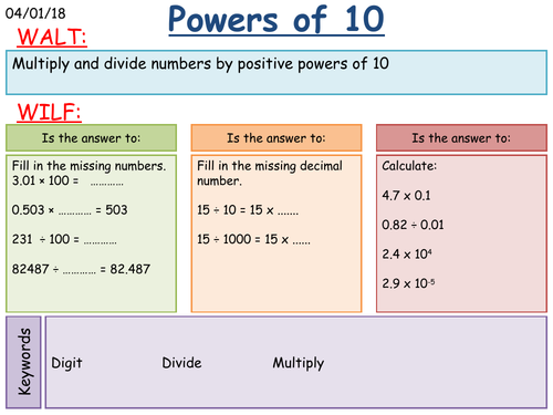 KS3 Maths: Multiplying and Dividing by Powers of 10