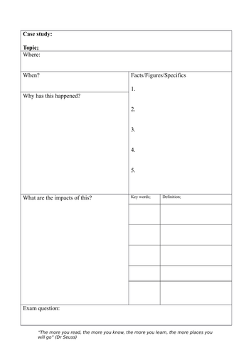 revision-template-teaching-resources