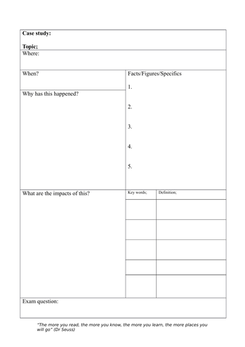 revision template