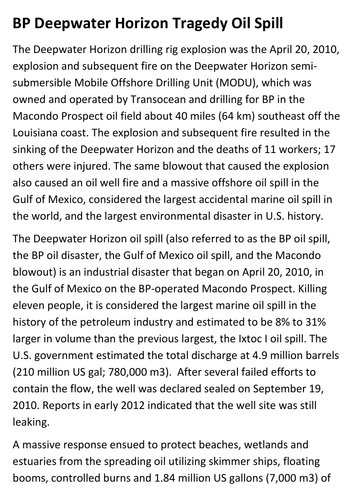 Deepwater Horizon Handout