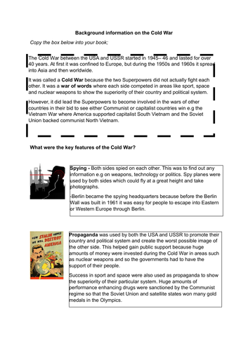 Edexcel History 9-1 Superpower Relations and the Cold War - Lesson 1 - Background of the Cold War