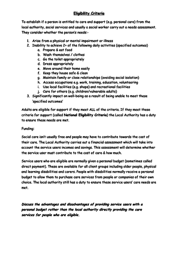 Issues that affects access (BTEC Health & Social Care Level 3) Unit 2 Learning Aim B2