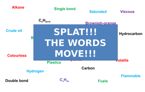 Alkanes, Alkenes | Moving Splat!!! | Game | Revision