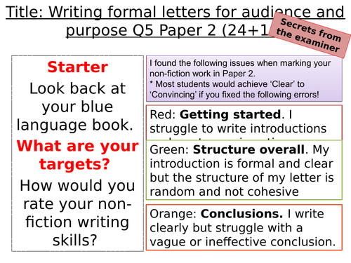 Paper 2 Q5 Writing task and plan template