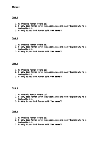 Reading Comprehension based on Ish and reading vipers
