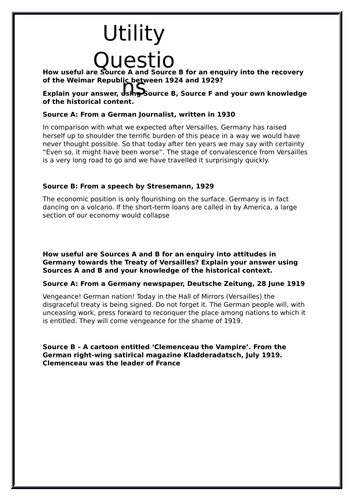 Edexcel Paper 3 Germany - Utility and Interpretation Questions typed up