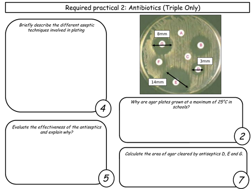 New GCSE biology required practical revision sheets (triple only)