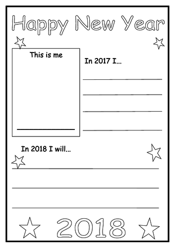 Happy New Year Resolution Sheet with 2017 Reflection