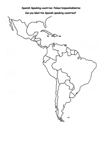 Spanish Speaking Countries Blank Map