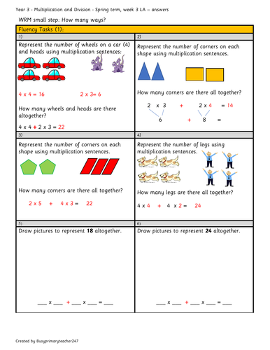 Year 3 - Spring Block 1 (week 3) Small step - How Many Ways?