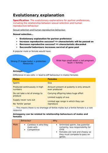 Evolutionary Explanation for Partner Preference