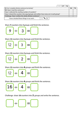 Y2 planning and resources for White Rose Maths Spring Block  1 Multiplication and Division week 1