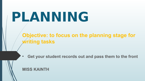 Planning writing tasks GSCE English