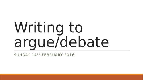 Writing to argue/debate