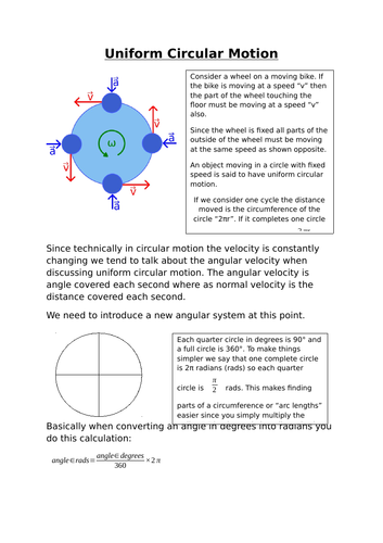 Answers to A-level Circular motion Booklet