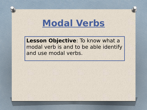 Modal verbs for Year 6 SATs