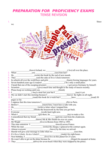 TENSES - REVISION OF ALL TENSES