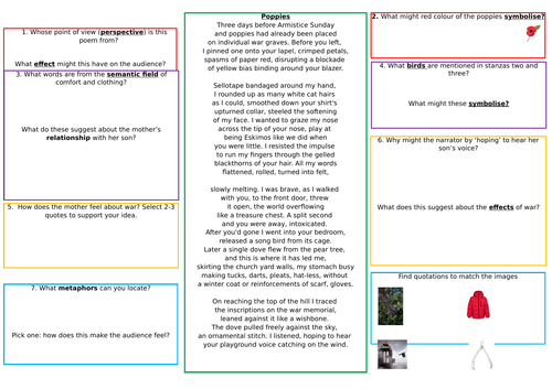 Power and Conflict Poetry AQA: Poppies