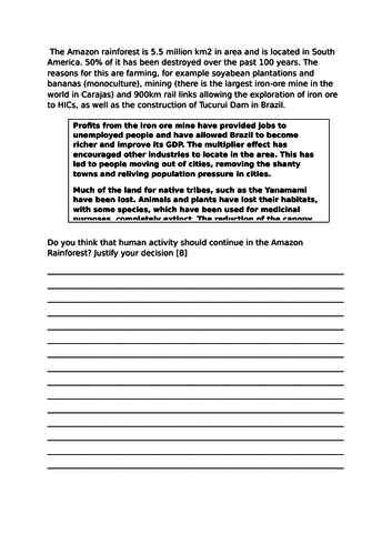 AO3 Question - Deforestation