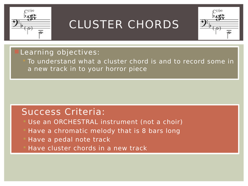 Scary Music Composition Lesson 4 - Cluster Chords