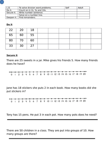 Multiplication and Division Layering Worksheets