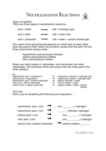 Neutralisation Reactions by simondobbs  Teaching Resources  Tes