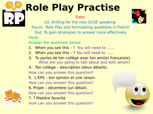 French Role Play Speaking Lesson