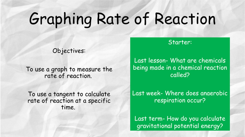 Graphing rate of reaction